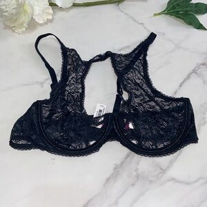 Adore Me Dania Black Unlined Balconette Bra Size 36D